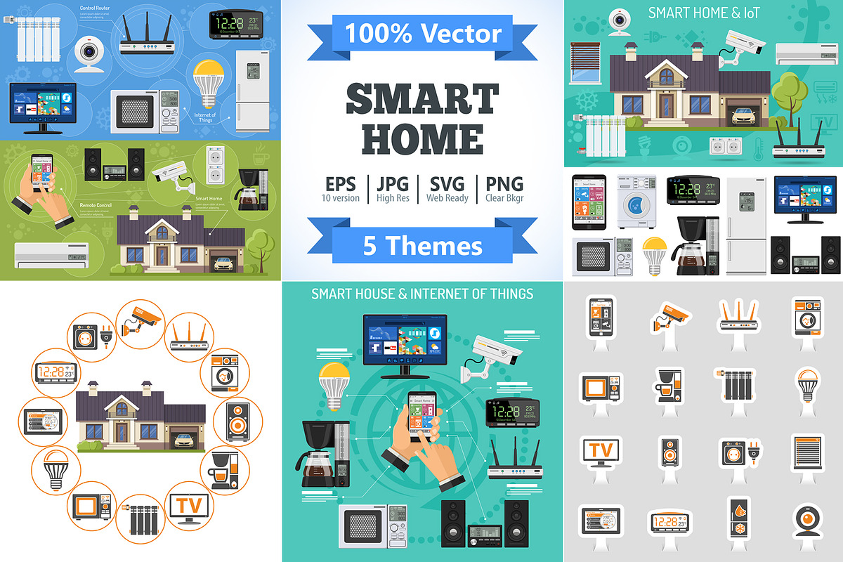Smart Home and Internet of Things, a Technology Illustration by TAlex (Photo 1 of 7)