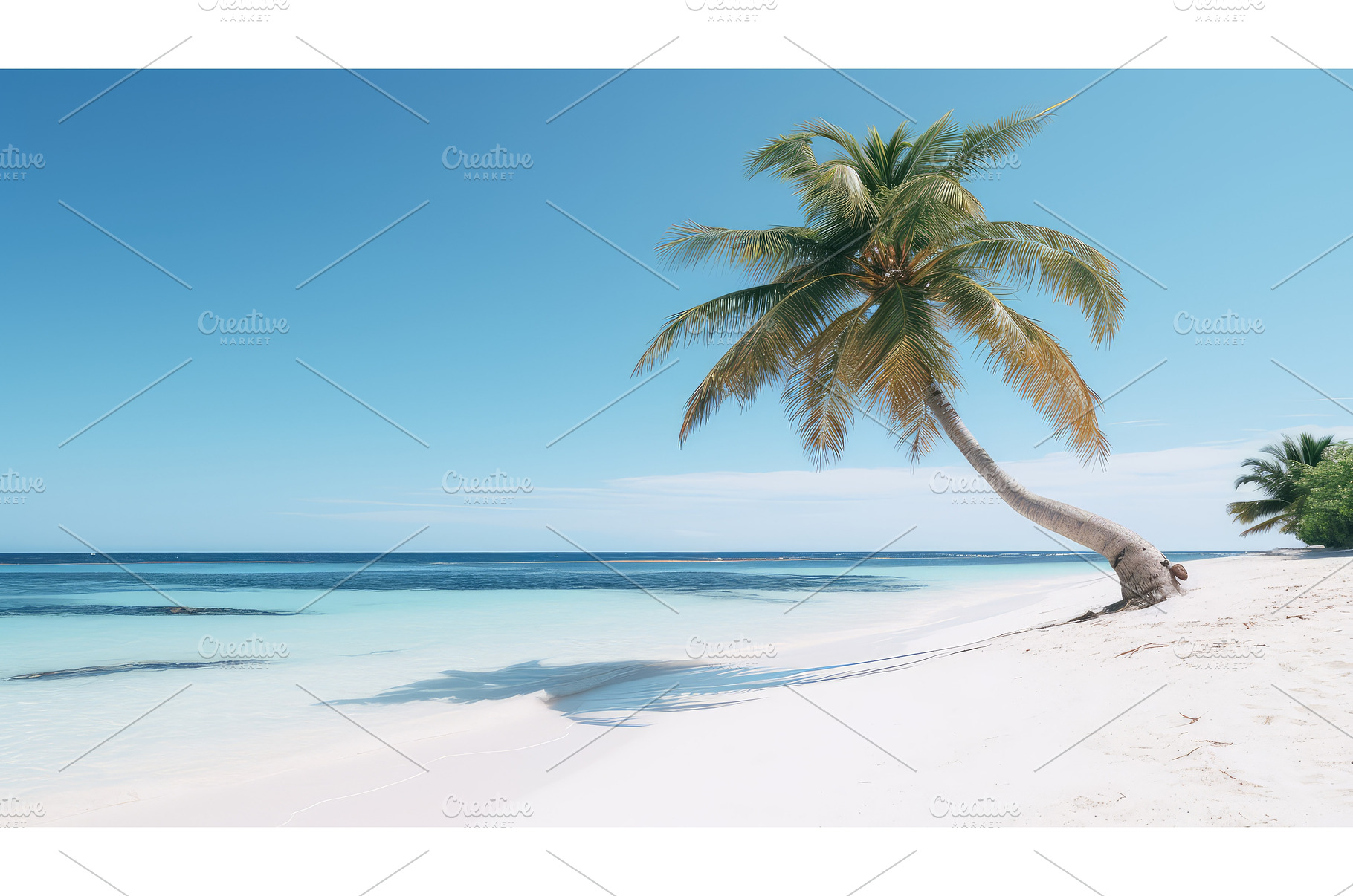 fronds white wood beach ai generated, a Nature Photo by pikepicture