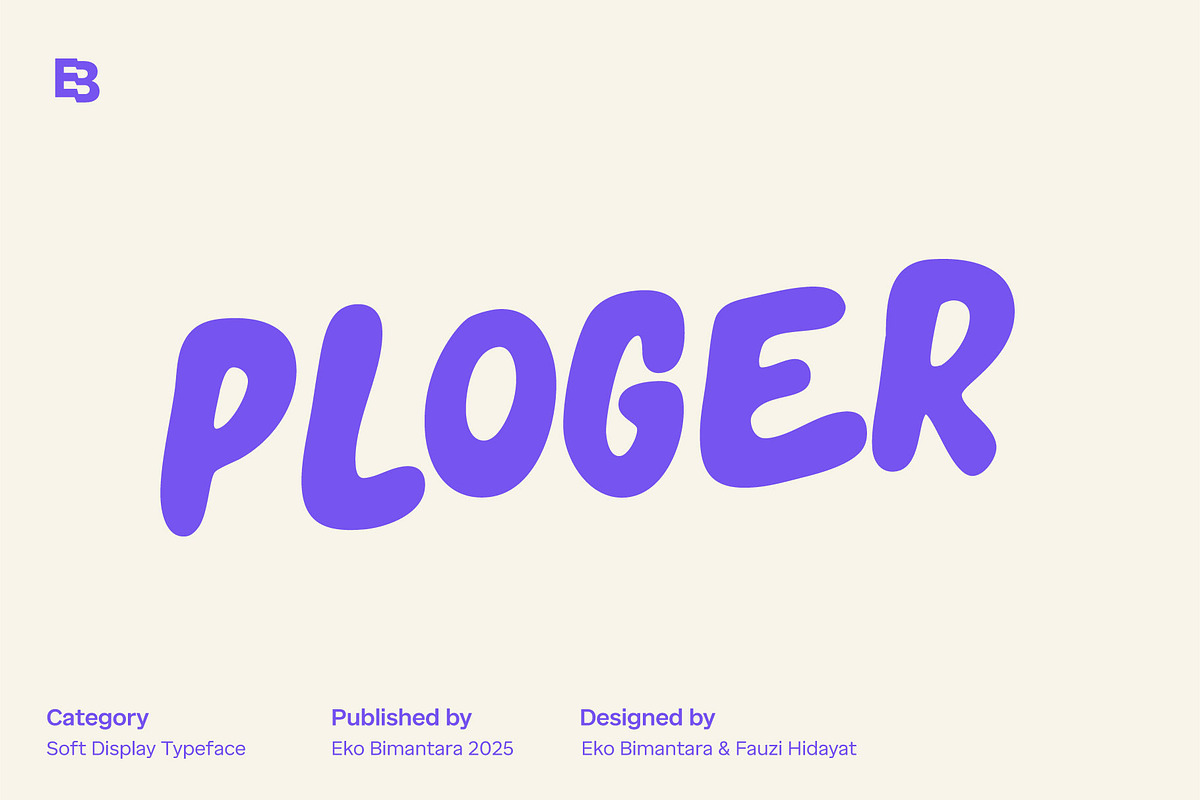 Ploger; Bold Display Font, a Sans Serif Font by Eko Bimantara (Photo 1 of 7)