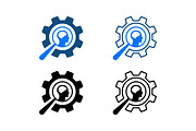 Brain Search Gear Icon Set, a Solid Icon by Design Store (Thumbnail 1 of 2)