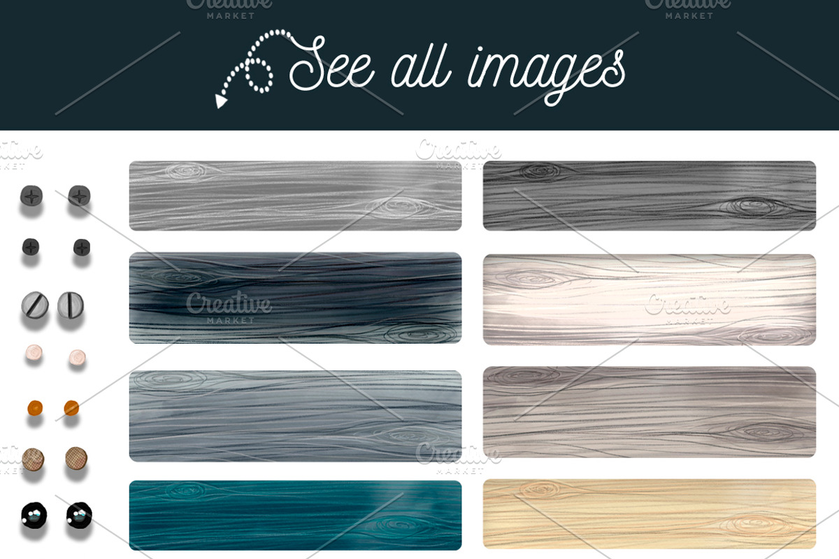 Wooden Design Set, a Texture Illustration by A.Lila (Photo 3 of 4)
