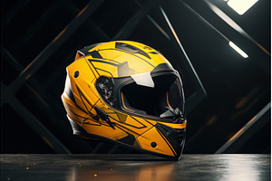 Stylish Motorcycle helmet mockup, a Sports & Recreation Photo by Ylivdesign