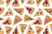 Slices of different pizza types, a Food Illustration by Good Studio (Thumbnail 12 of 19)