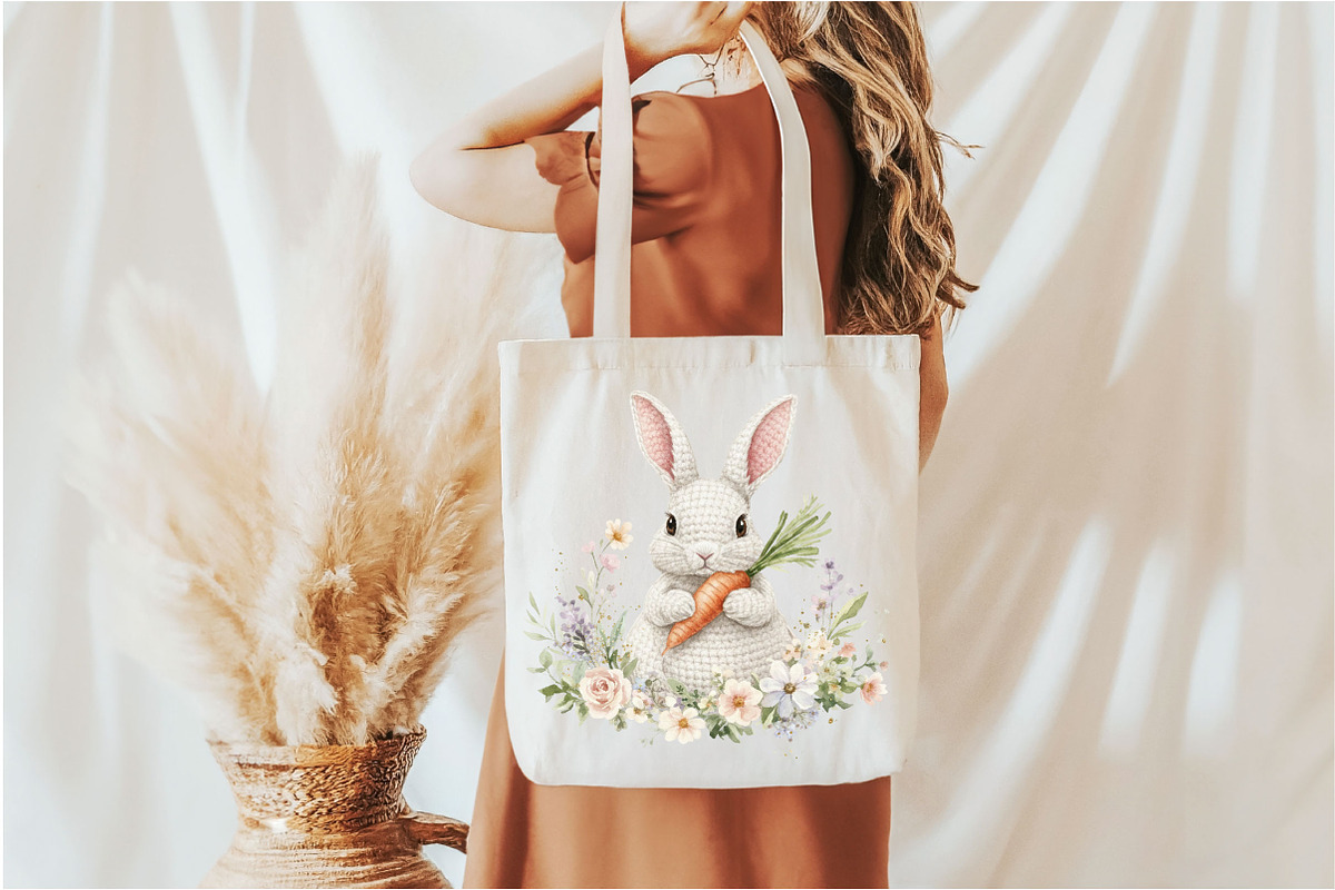 Watercolor Floral Easter Bunny, an Illustration by Designking (Photo 3 of 6)