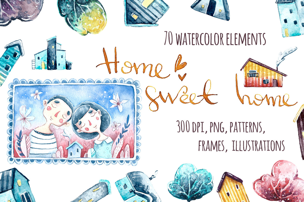 Sweet Home. Watercolor illustrations, an Illustration by talloshau's illustrations (Photo 1 of 6)