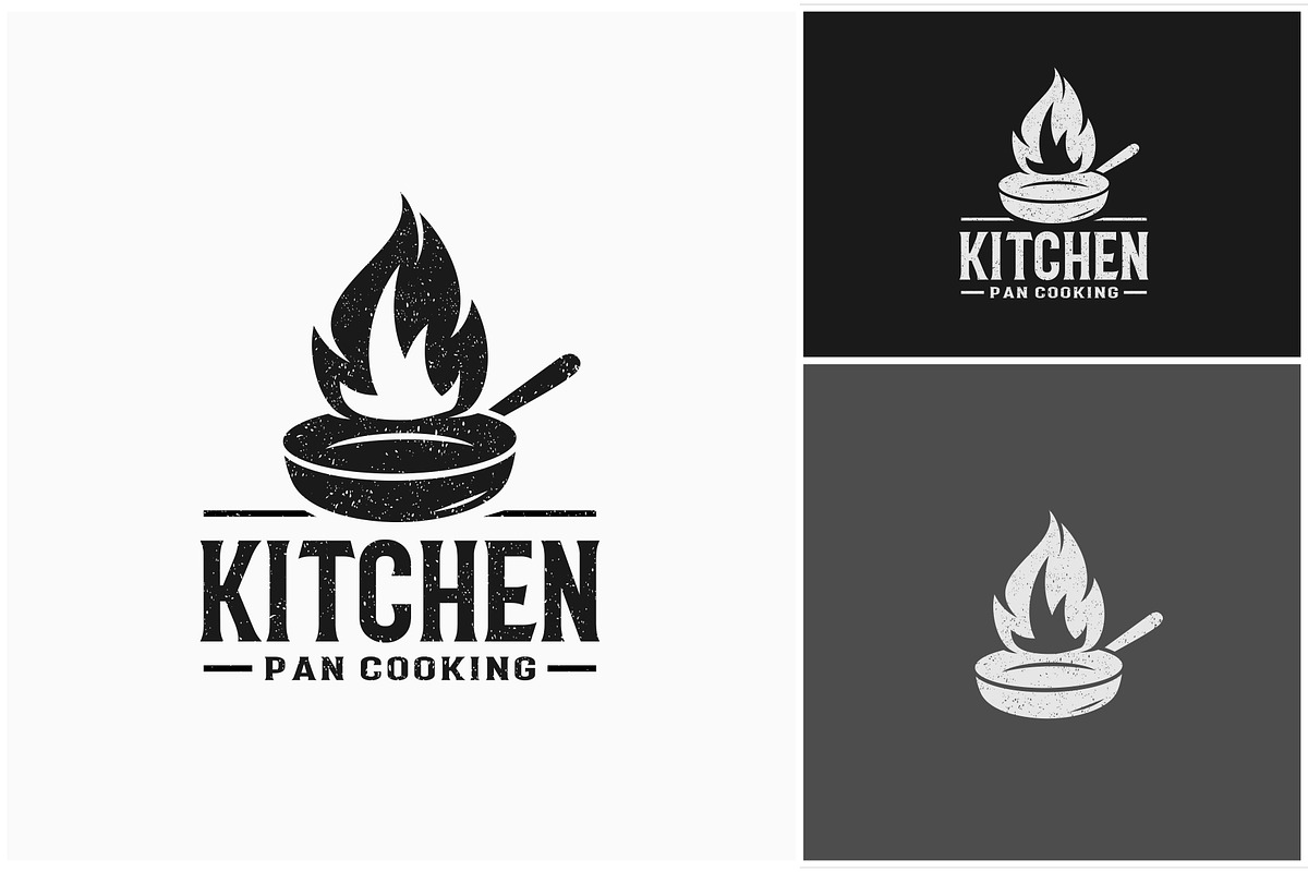 Pan Cooking Fire Flame Logo, a Branding & Logo Template by ika trisiana
