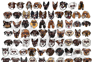 Retro Dog Breed Clipart Bundle, a Graphic by Mrs. Creative Creations