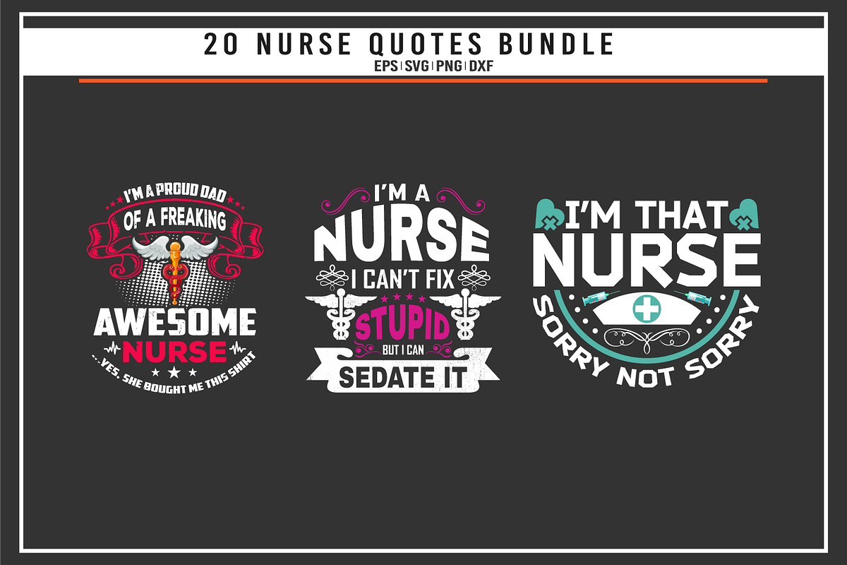 Nurse 20 quotes t shirt bundle, a Graphic by Uniquesvg99 (Photo 3 of 8)