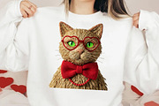 Yarn Crochet Cat Valentine's Day PNG, an Illustration by DreamCafeArt (Thumbnail 6 of 8)