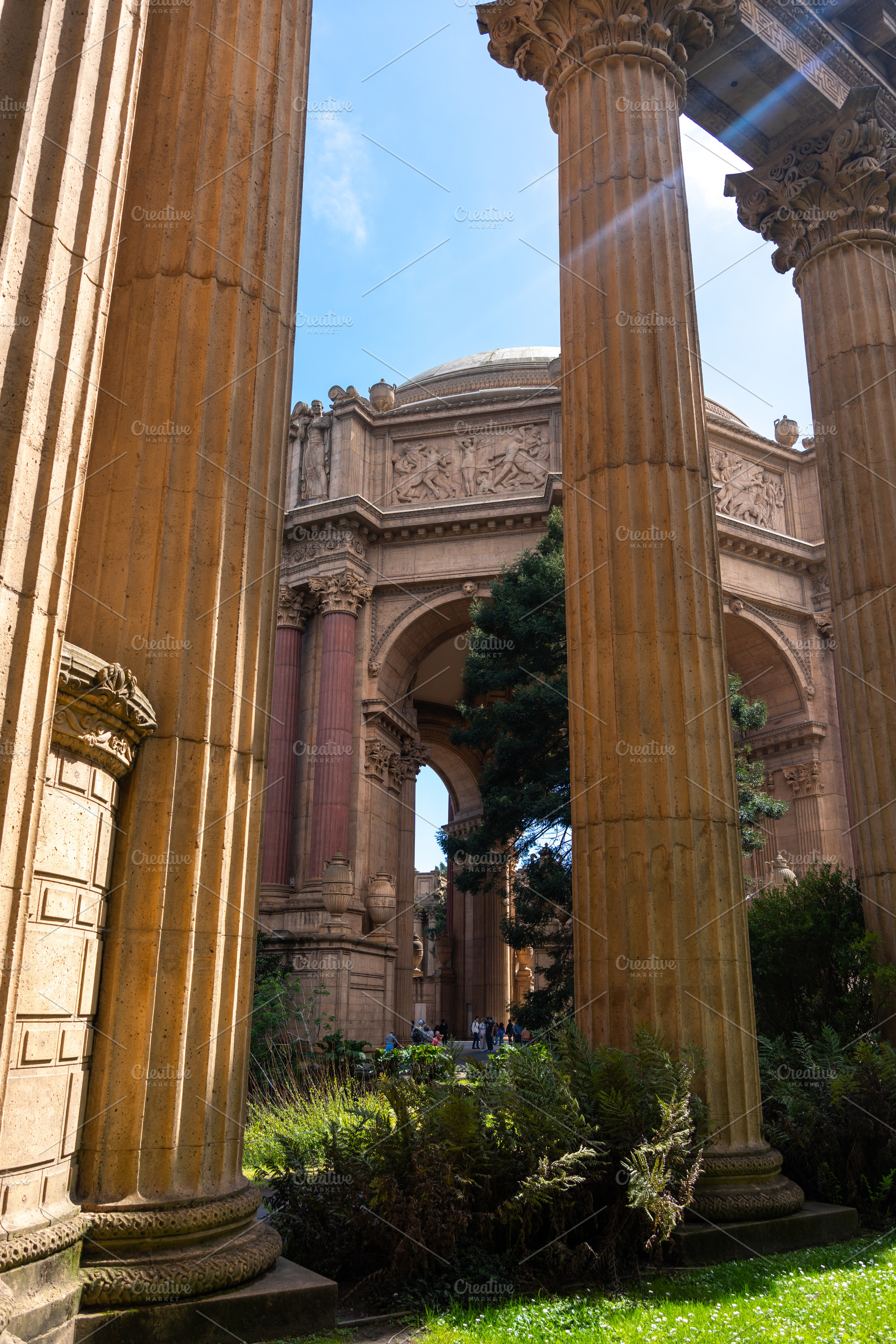 Palace of Fine Arts surrounded by greenery in San Francisco, USA, an Architecture Photo by GoodGoods