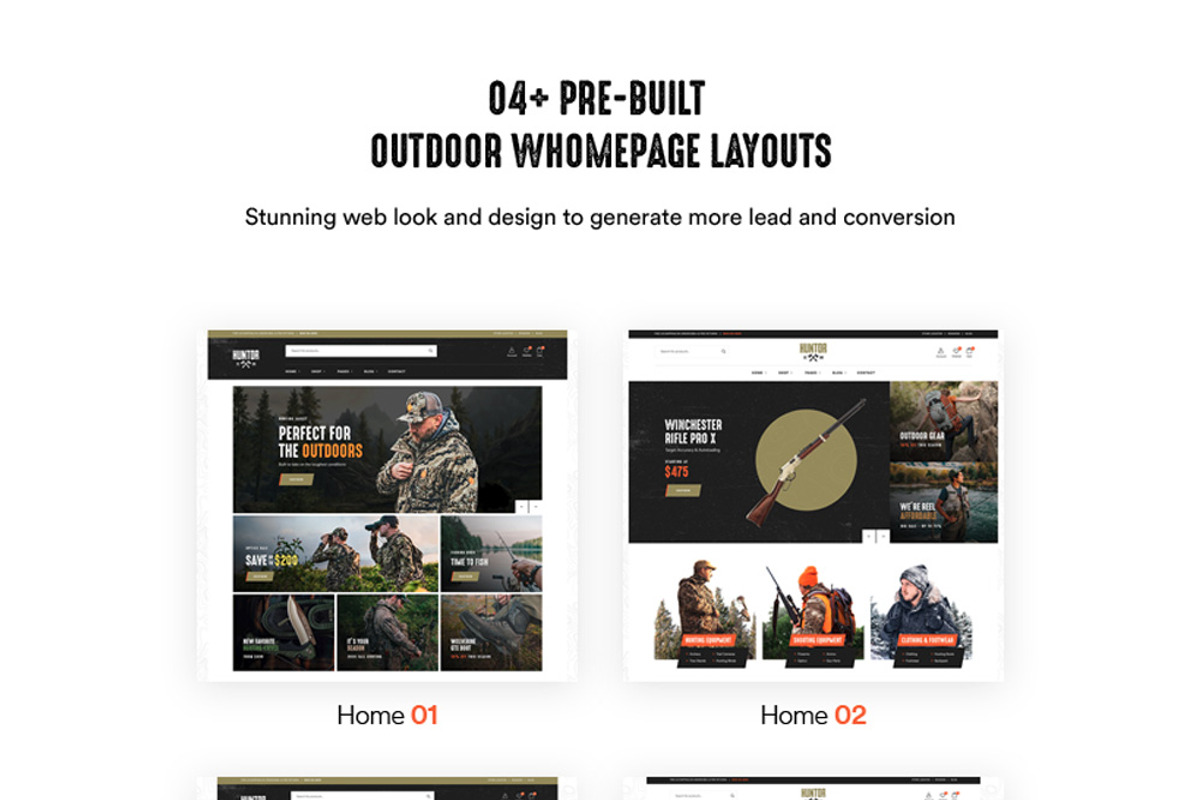Leo Huntor - Hunting & Outdoor Gear, a Bootstrap Template by LeoTheme (Photo 2 of 11)