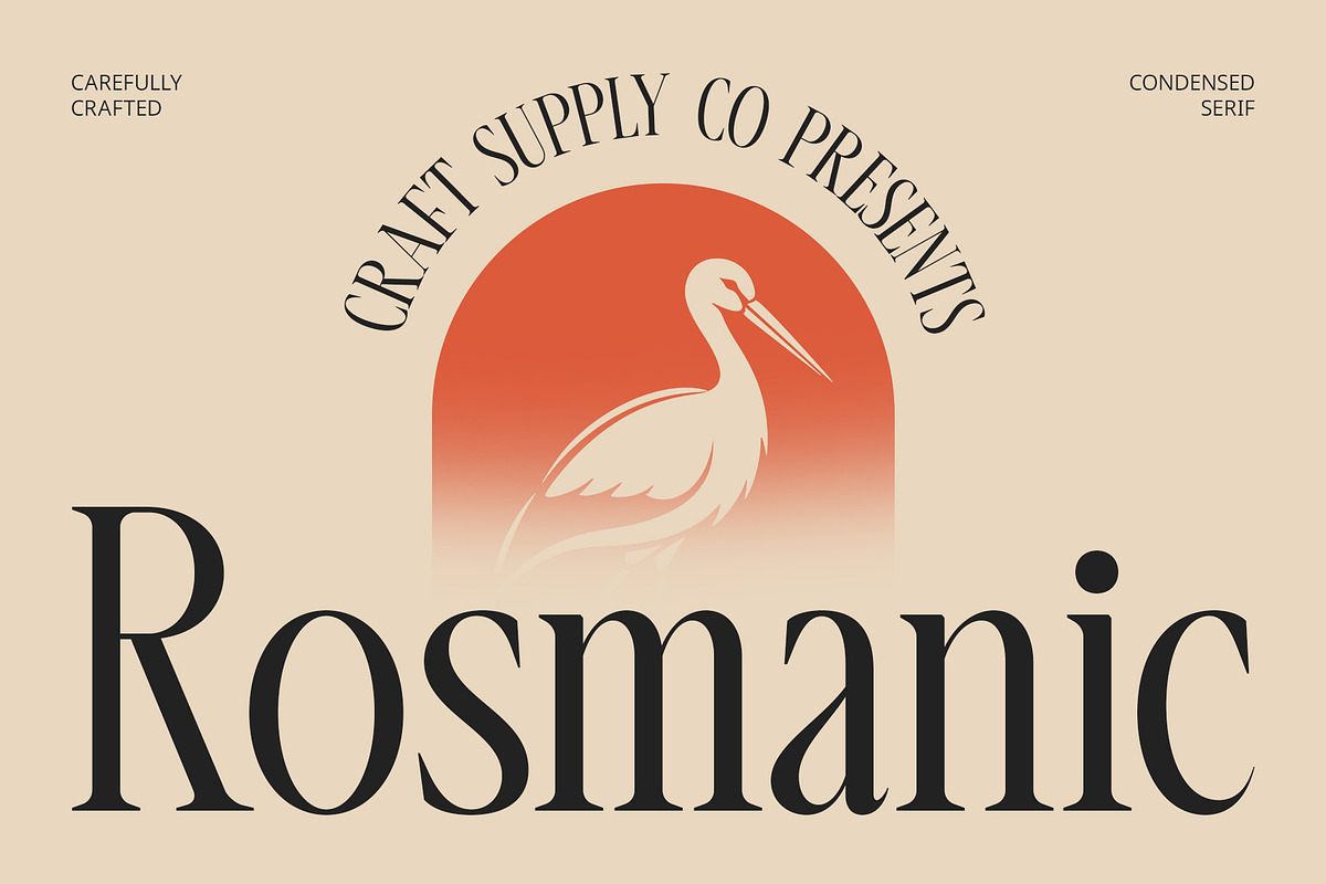 Rosmanic – Condensed Font, a Serif Font by Craft Supply Co. (Photo 1 of 8)