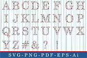 Floral Alphabet, Floral Font SVG, an Object Graphic by D2PUTRI (Thumbnail 23 of 31)