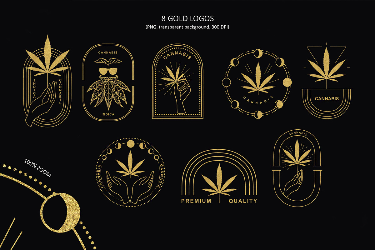 CANNABIS / MARIJUANA BUNDLE, a Decorative Illustration by Elena_Sedova (Photo 22 of 30)