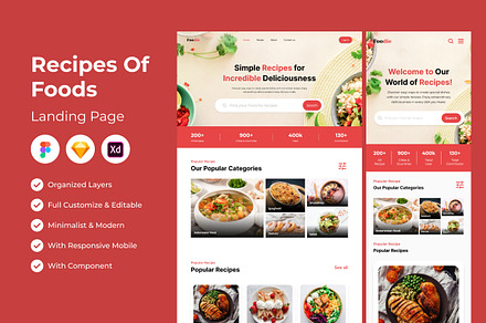 Foodie - Recipe to Foods Landingpage, a Landing Page Template by twinstd