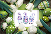 Easter Gnomes Watercolor Clipart, a Decorative Illustration by RabbitAndPencil (Thumbnail 3 of 3)