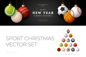 Sport Christmas Vector Set