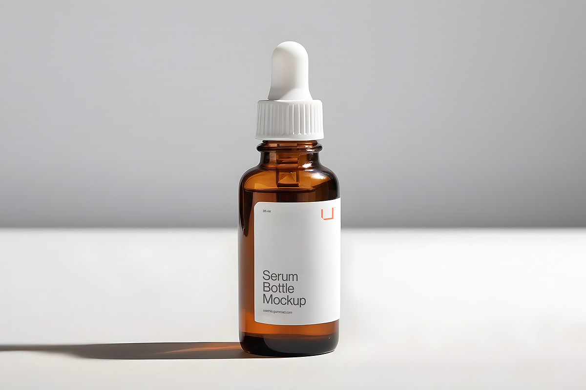 Cosmetic Serum Bottle Mockup, a Packaging Mockup by Usethis Mockup (Photo 4 of 11)