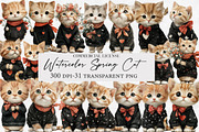 Watercolor Spring Cat Clipart, an Illustration by Designworld (Thumbnail 1 of 4)