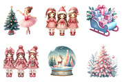 Watercolor Exquisite Pink Christmas, an Illustration by SinaCreation (Thumbnail 5 of 7)