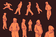 Design set Guys. Vector engraving, a Person Illustration by Vector Engraving (Thumbnail 3 of 4)