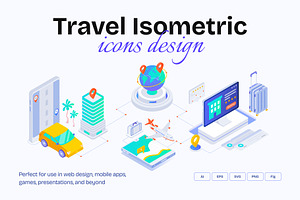 Travel Isometric Icons Pack, a Duotone Icon by Vectors Market