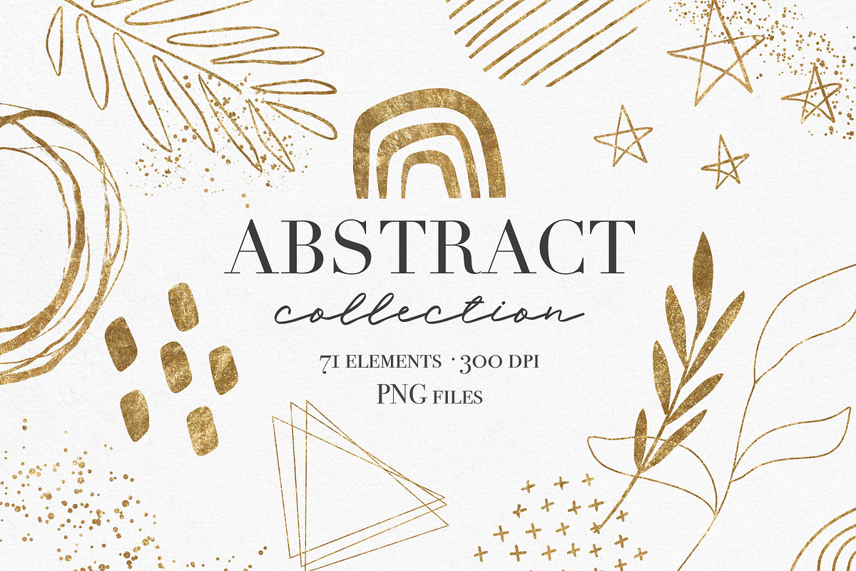 Gold Abstract Design Elements PNG, a Decorative Illustration by LuiDesignStudio (Photo 1 of 5)