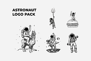 Astronaut Illustration Logo Bundle, a Branding & Logo Template by lineandcircle (Thumbnail 1 of 6)