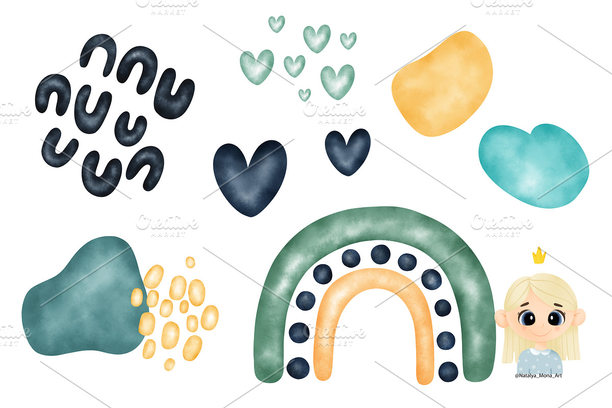 Watercolor rainbow clip art, an Illustration by Natalya_Mona_Art (Photo 3 of 9)