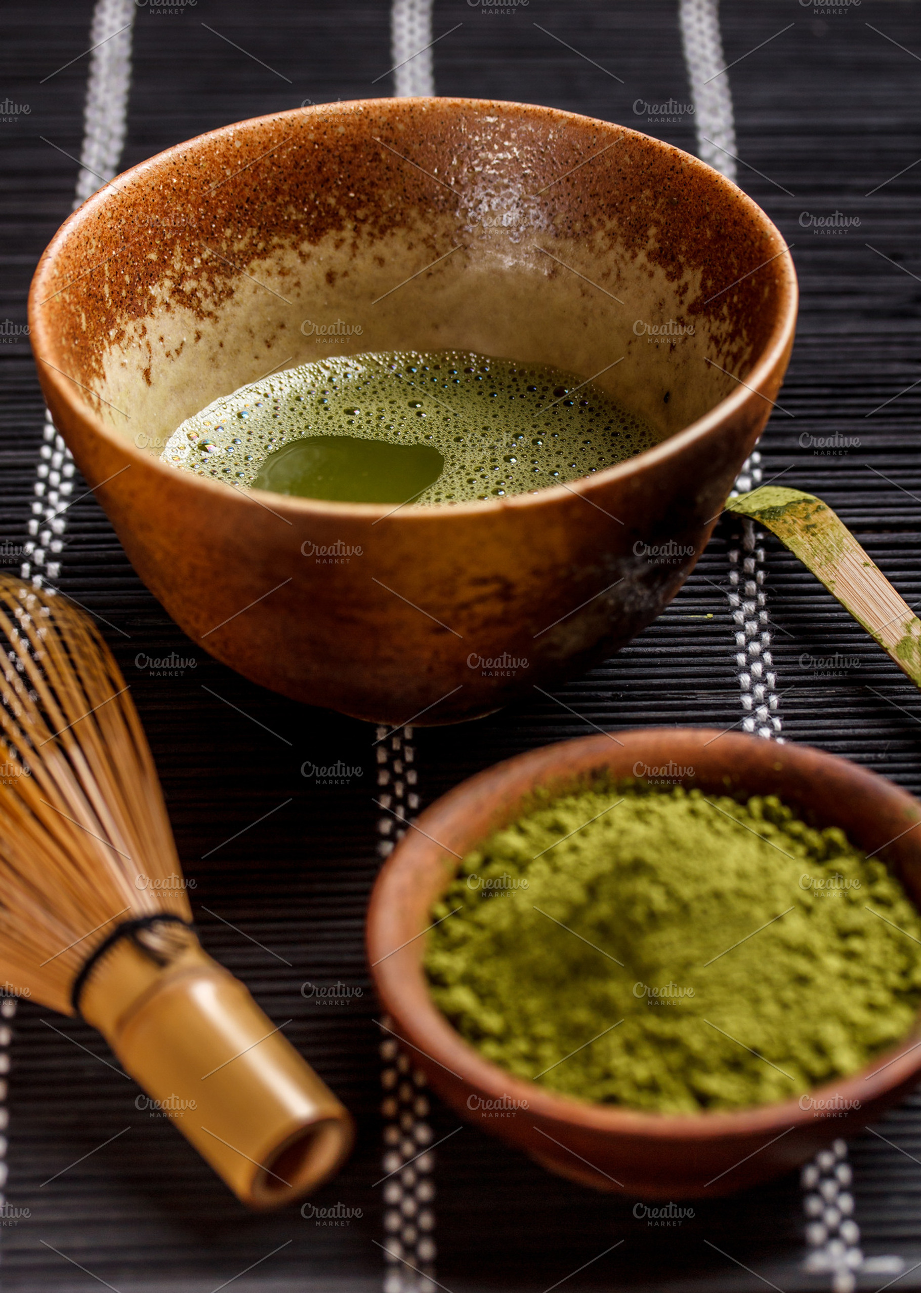 Matcha containing matcha, tea, and closeup