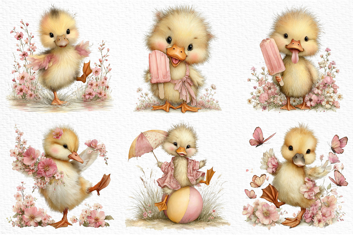 Summer Funny Ducklings Clipart, an Illustration by Craft Nest (Photo 5 of 12)