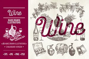 Hand drawn wine illustrations, a Food Illustration by Natalya Levish