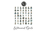 Whimsical Girls Clipart Set, an Illustration by CreationArt (Thumbnail 7 of 7)
