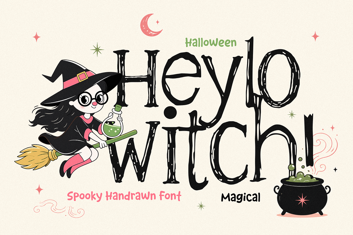 Heylowitch - Playful Halloween Font, a Handwritten Font by figuree studio (Photo 1 of 10)
