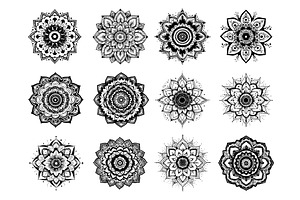 Black ink sketch mandala. Sacred, an Object Illustration by Stock-Smart-Start