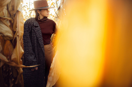 Beautiful stylish woman in hat, a Person Photo by Sonjachni