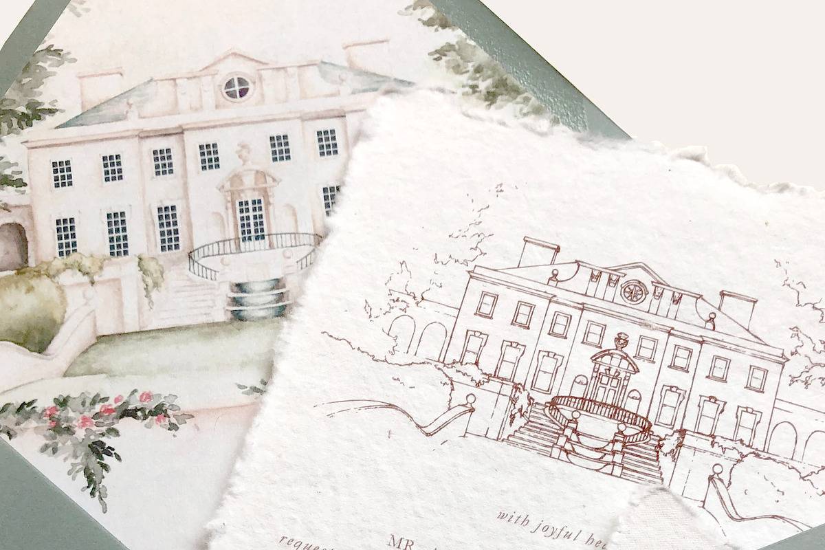 Swan House Atlanta - Watercolor, a Decorative Illustration by Blushed Design by Katrina (Photo 3 of 3)