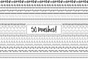 50 Doodle hand drawn brushes -BUNDLE, a Brush Add-On by Andrea De Oliveira (Thumbnail 2 of 5)