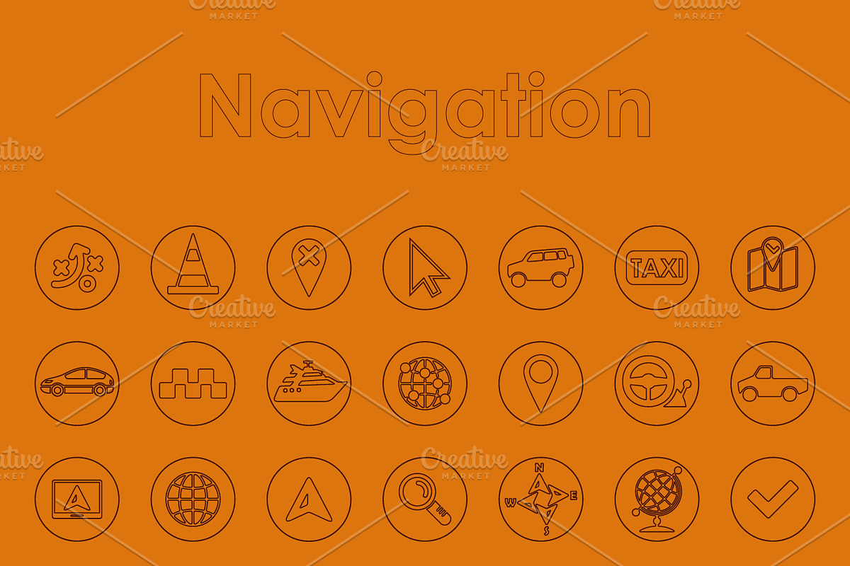 49 NAVIGATION simple icons, an Outline Icon by Palau (Photo 2 of 4)