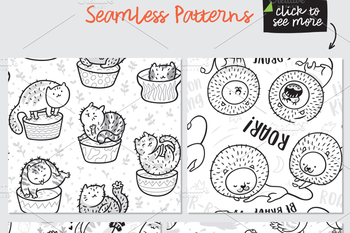 41 Seamless Coloring Patterns, a Pattern Graphic by PenguinHouse (Photo 3 of 12)