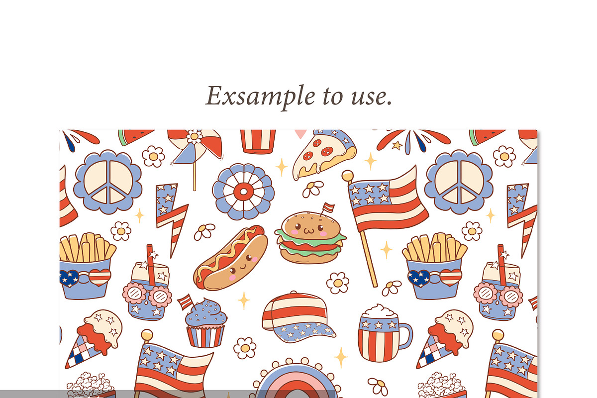 4th of July Seamless Pattern, a Decorative Illustration by TitaLivingArt (Photo 3 of 8)