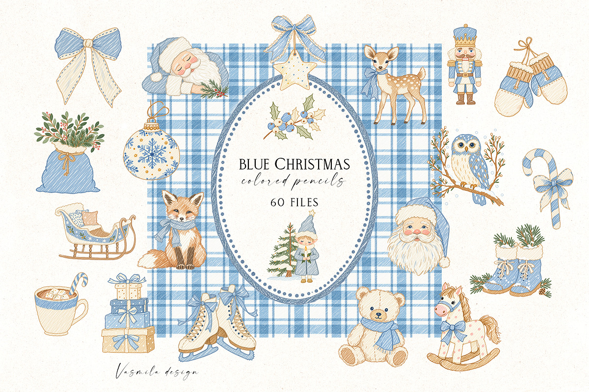 Blue Christmas, a Seasonal Illustration by Vasmila (Photo 1 of 11)