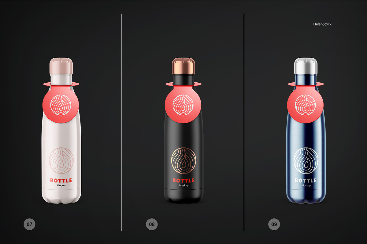 Thermos Bottle with Tube Mockup Set, a Packaging Mockup by HelenStock (Photo 13 of 20)