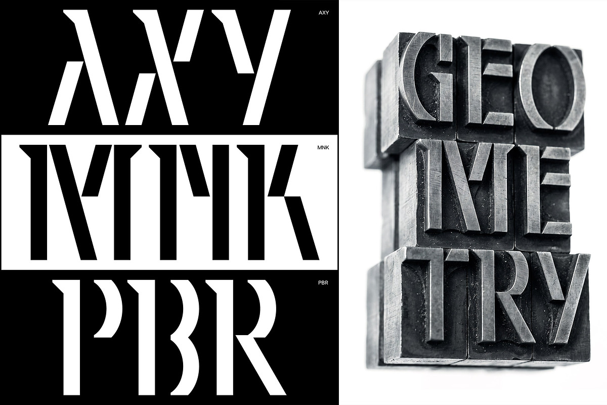 GEOMETRY FONT / HÌNH HỌC FONT, a Sans Serif Font by HaiHoa (Photo 3 of 11)