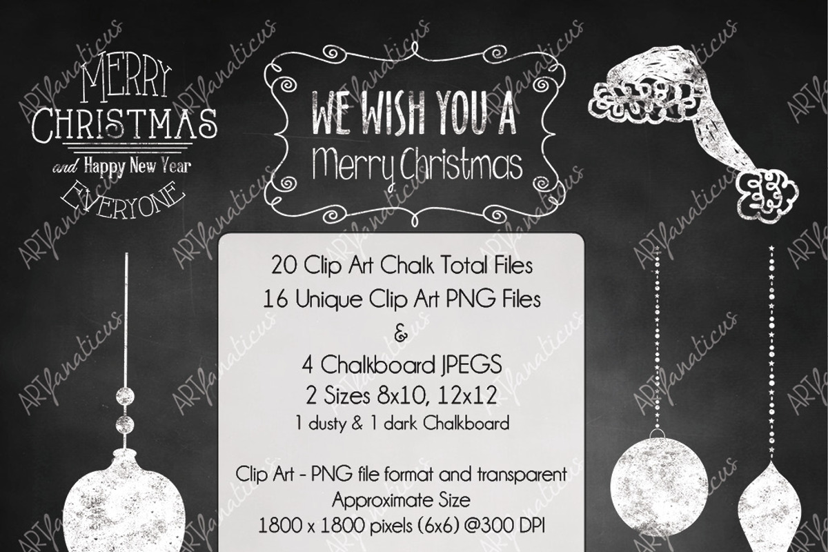 PHOTO HOLIDAY TREE CHALK CLIPART, an Illustration by Artfanaticus (Photo 3 of 4)