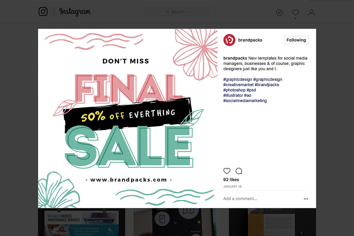 Spring Social Media Templates Pack, a Social Media Template by BrandPacks (Photo 13 of 16)