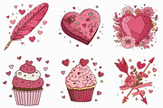 Whimsical Romantic Valentine Clipart, an Illustration by Libby Wishes (Thumbnail 4 of 8)