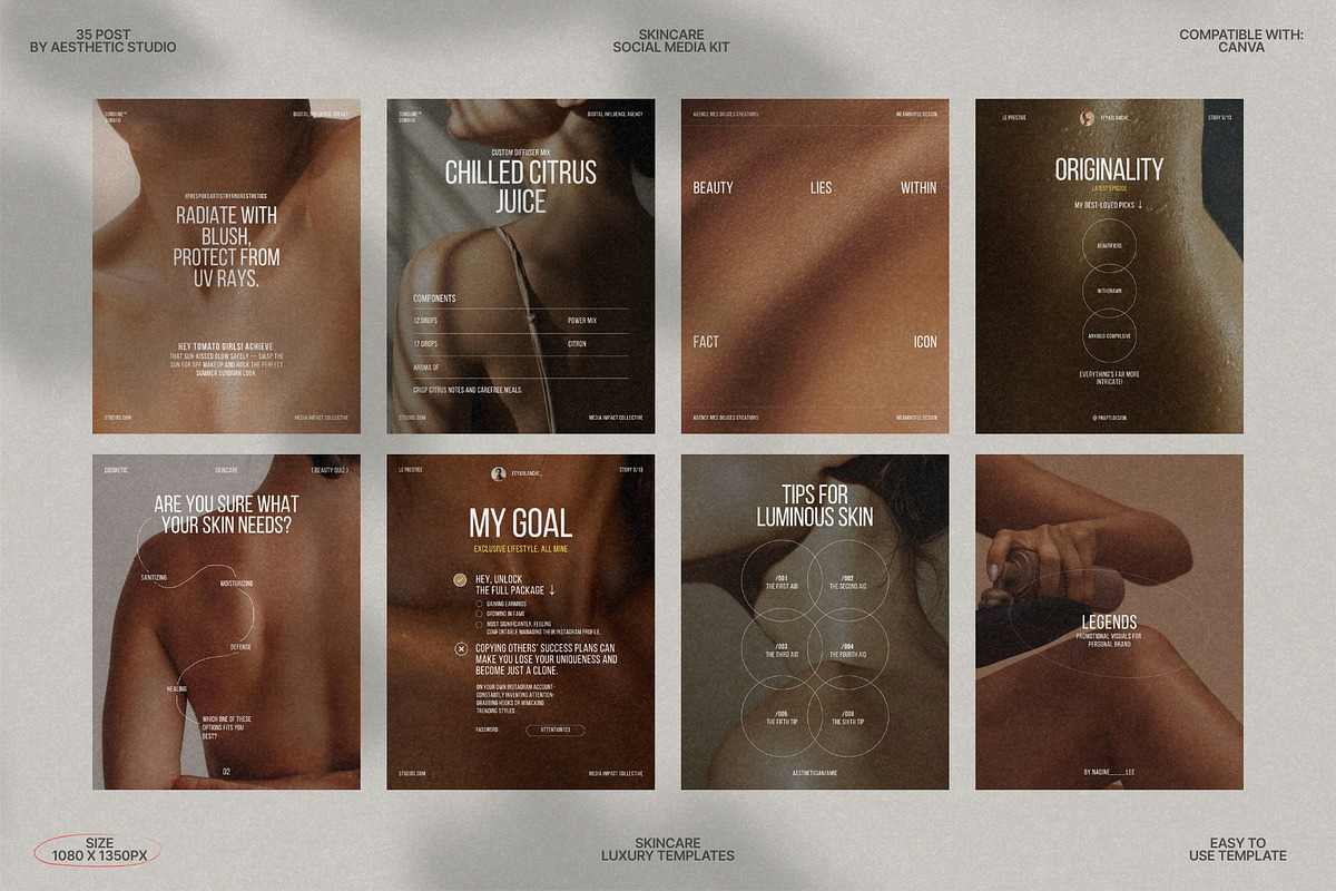 Skincare Post Templates in Canva preview 4
