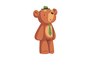 Cool Bear Character Wearing Green