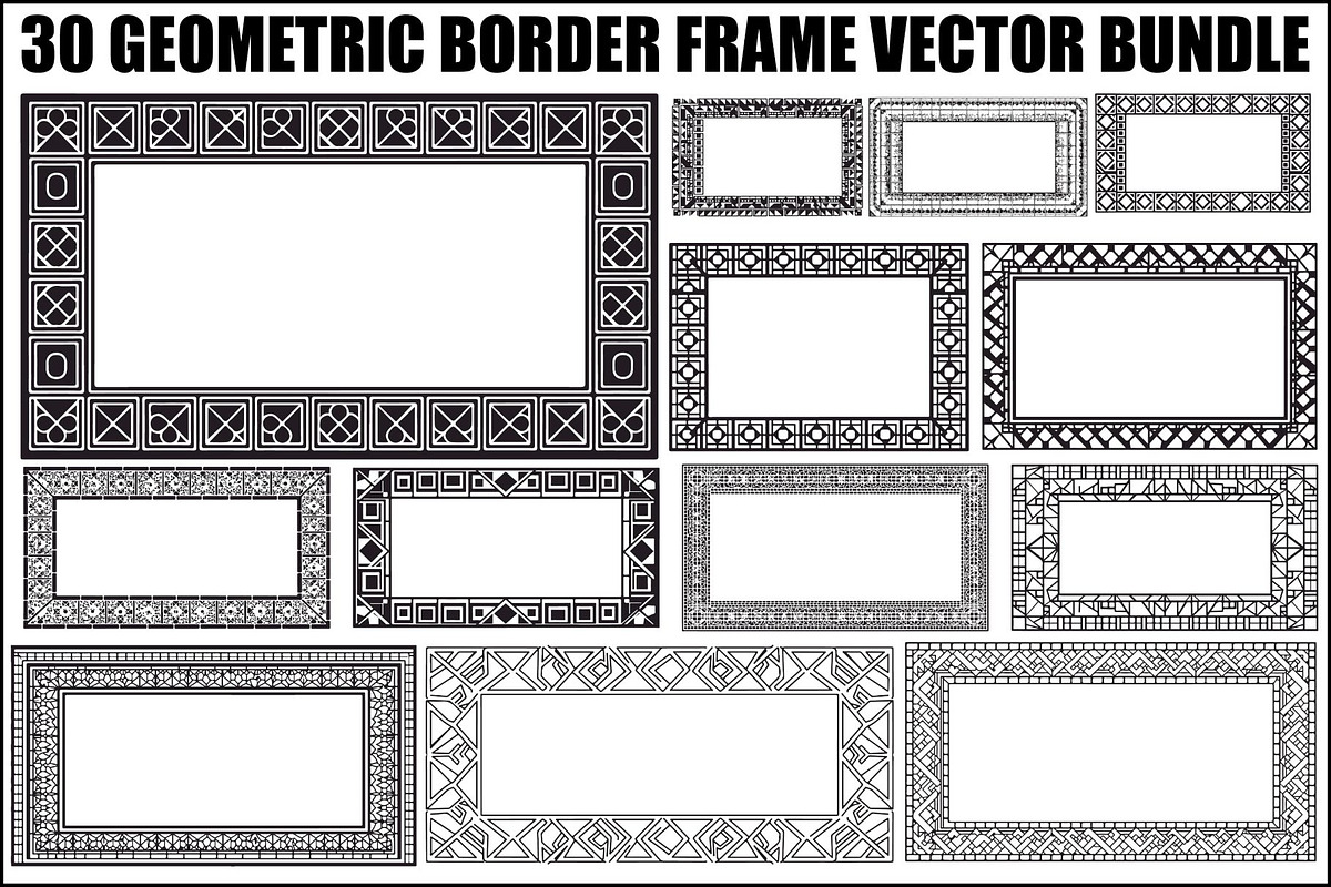 Geometric Border Frame Bundle, an Illustration by Designer_Momina (Photo 1 of 31)